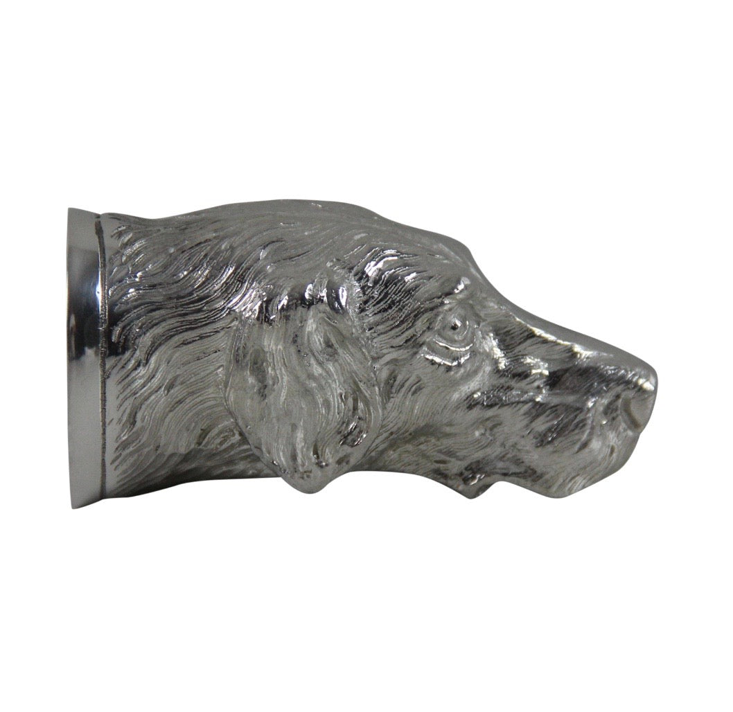 Dog Head Jigger or Stirrup Cup. English Pewter