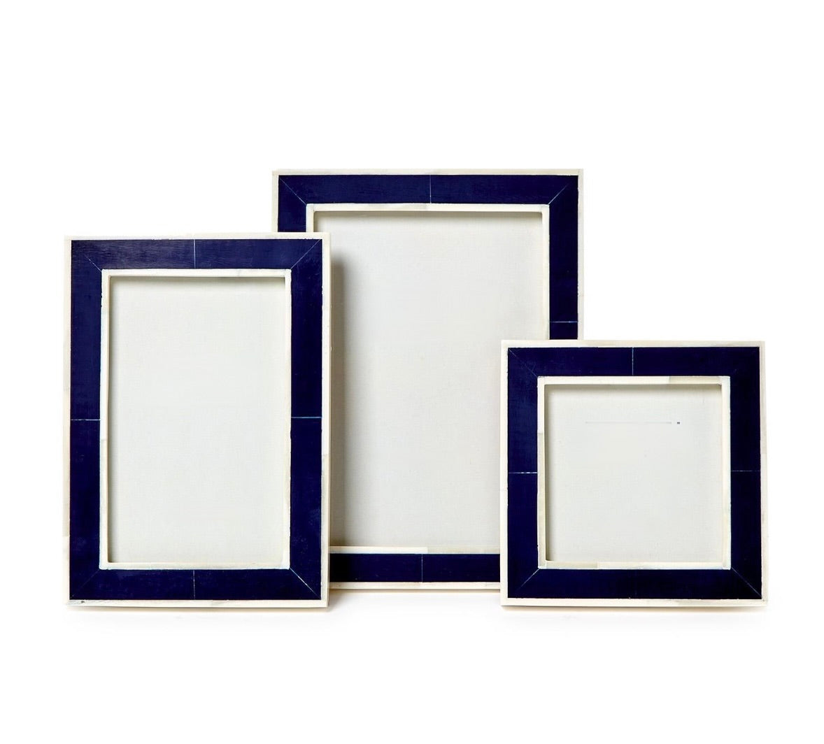 Navy Photo Frames, Bone, 3 Size Options