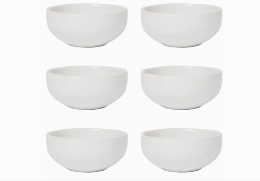 White Stoneware Pinch Bowls