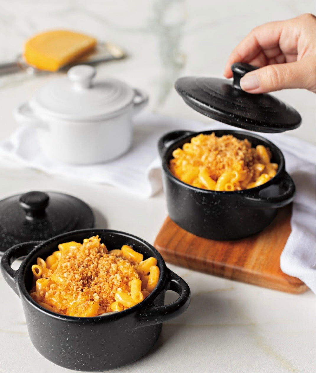 White Stoneware Cocotte Brie Baker