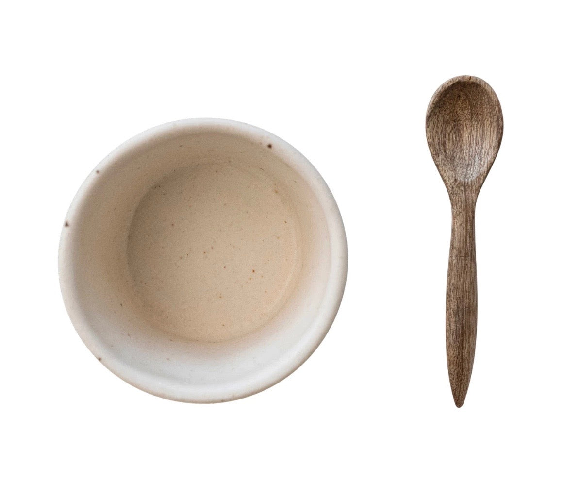 Classic Salt Cellar Cream Speckle Stoneware