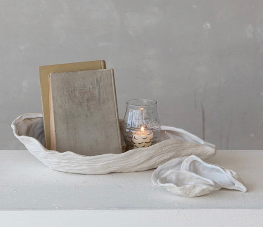 Oyster Dishes, Stoneware White, 2 Size options