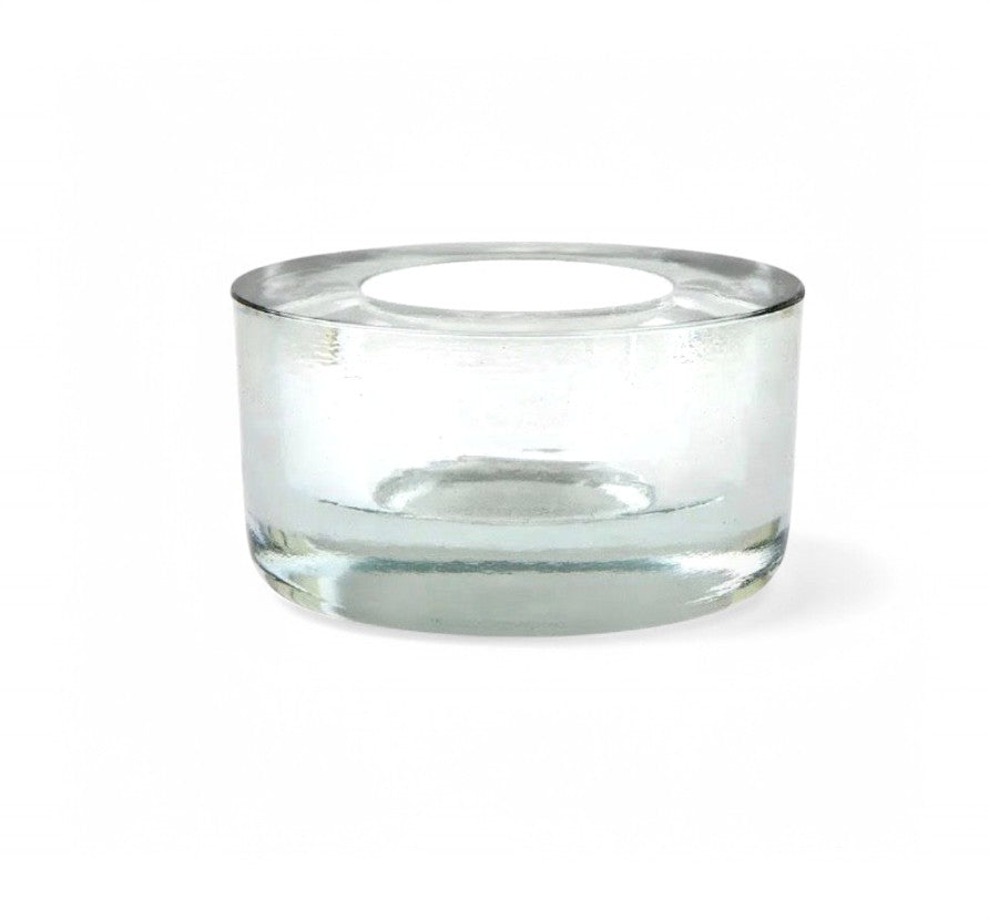 Thick Glass Tea Light Holders, Recycled Glass
