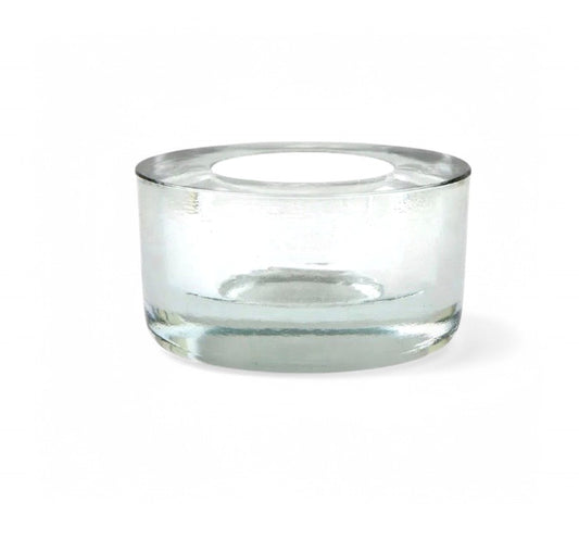 Thick Glass Tea Light Holders, Recycled Glass