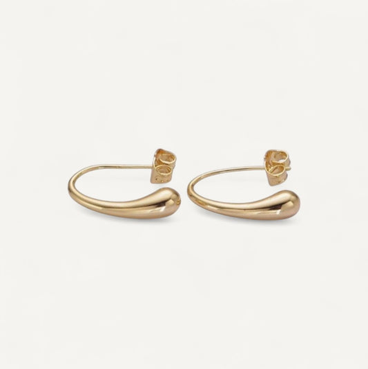 Molten Drop Minimalist French Hook Earrings, 14K Gold Filled 20mm