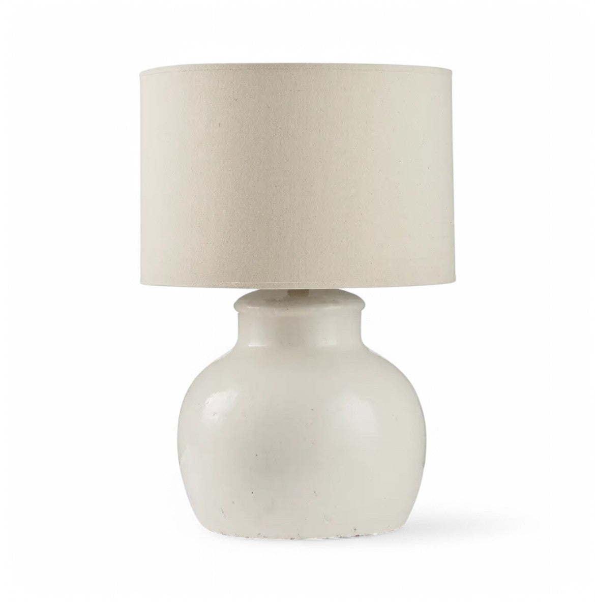 Lamp Modern Rustic White Cream Ceramic, Extra Large
