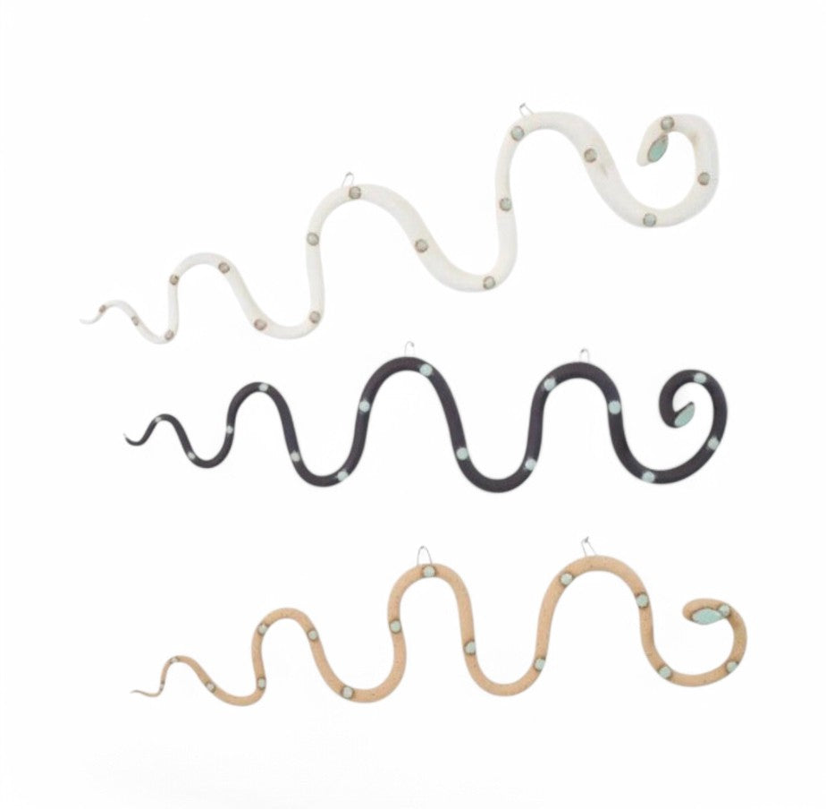 Ceramic Wall Horizontal Snake Decorative, Large