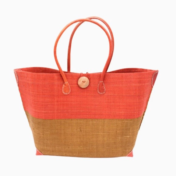 Monterey Straw Bag Two Tone Stripe