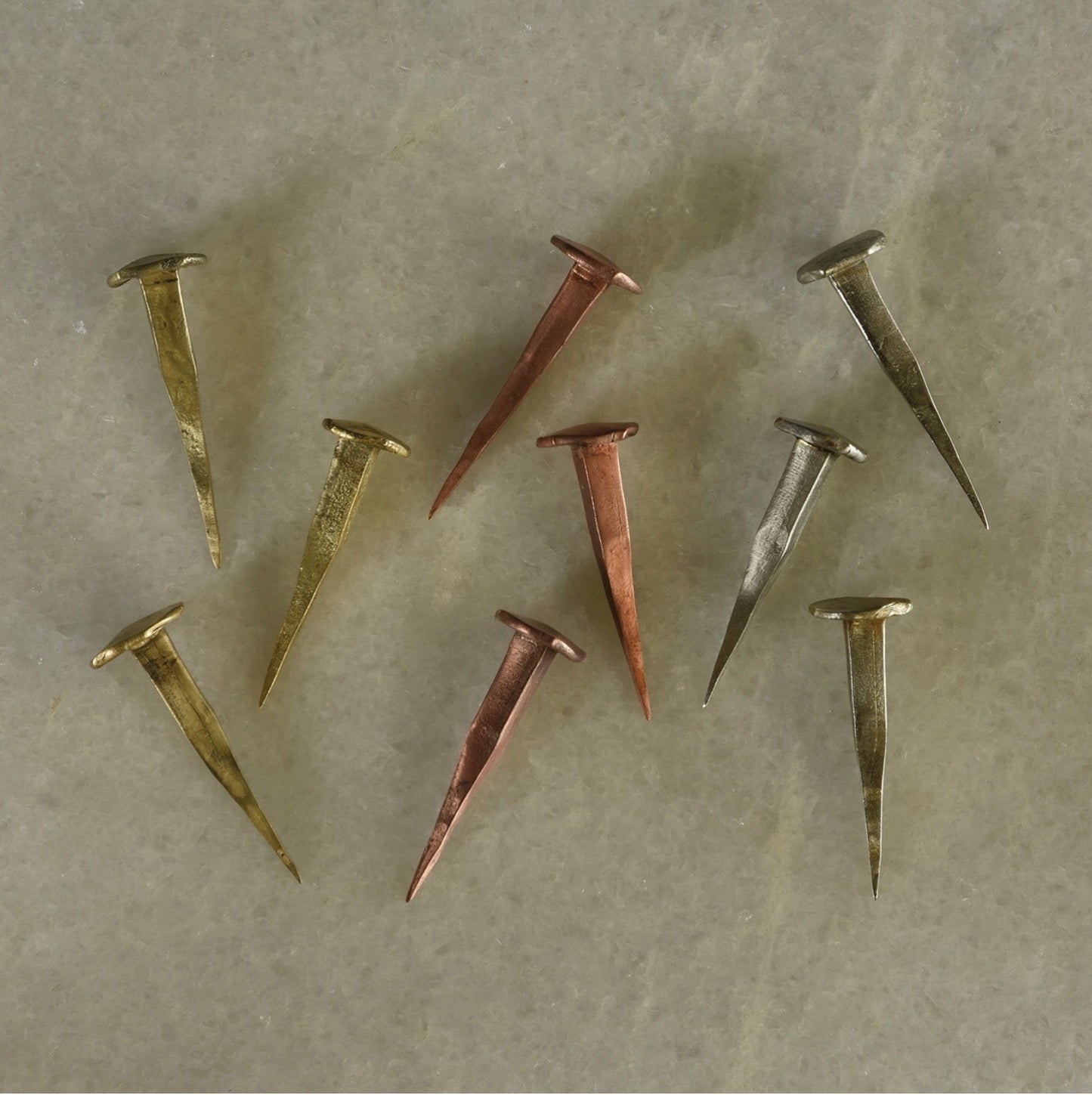 Forged Iron Nails, Dark Iron or Gold Finish Options