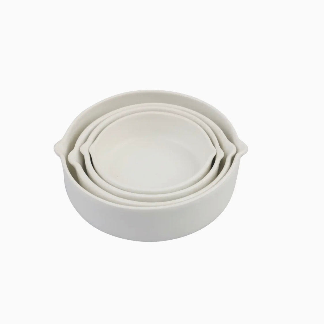 Modern Measuring Cups, White Ceramic
