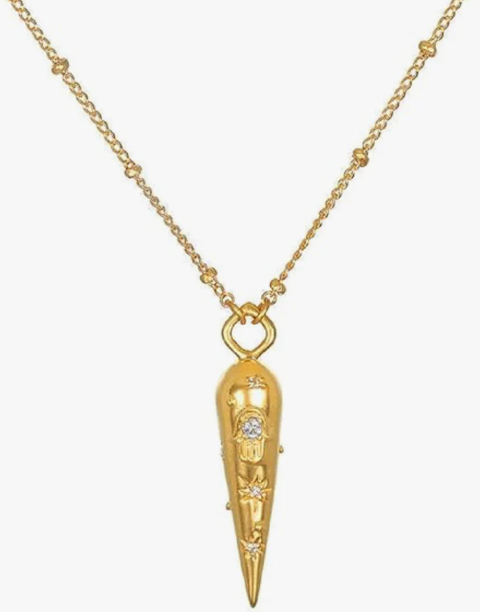Cornicello Horn Evil Eye Necklace - 14K Plated Steel