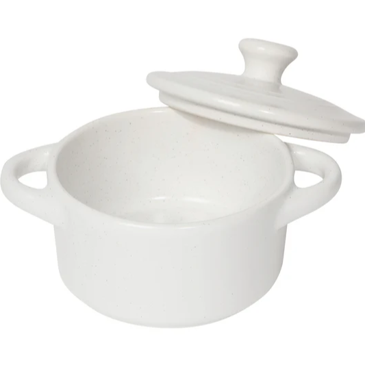 White Stoneware Cocotte Brie Baker