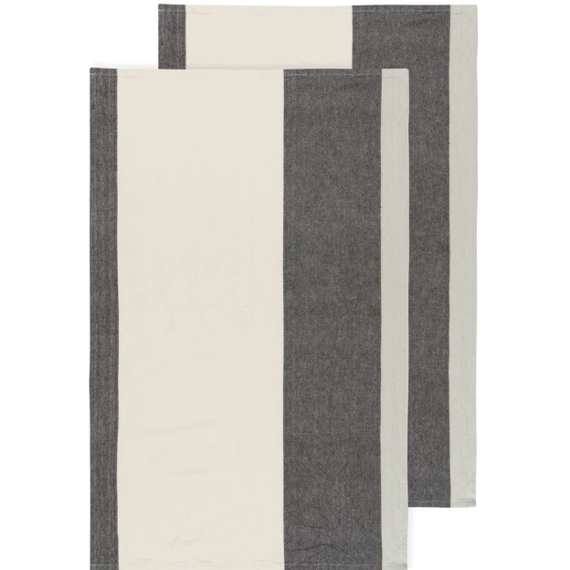 Super Soft Stripe Dish Towel, Stonewashed Cotton