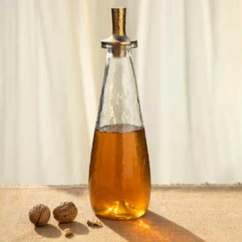 Gold Pebbled Decanter Tall