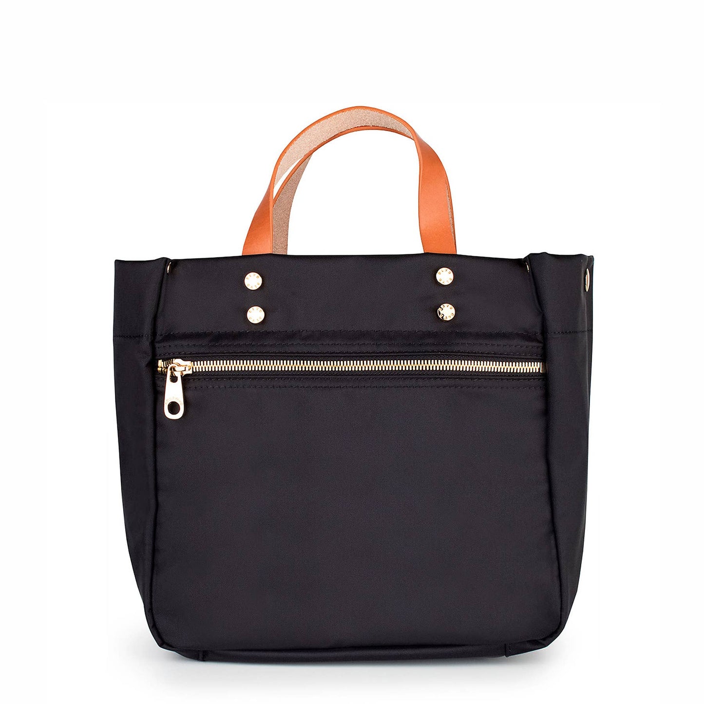 Black Nylon Tote with Leather Accents