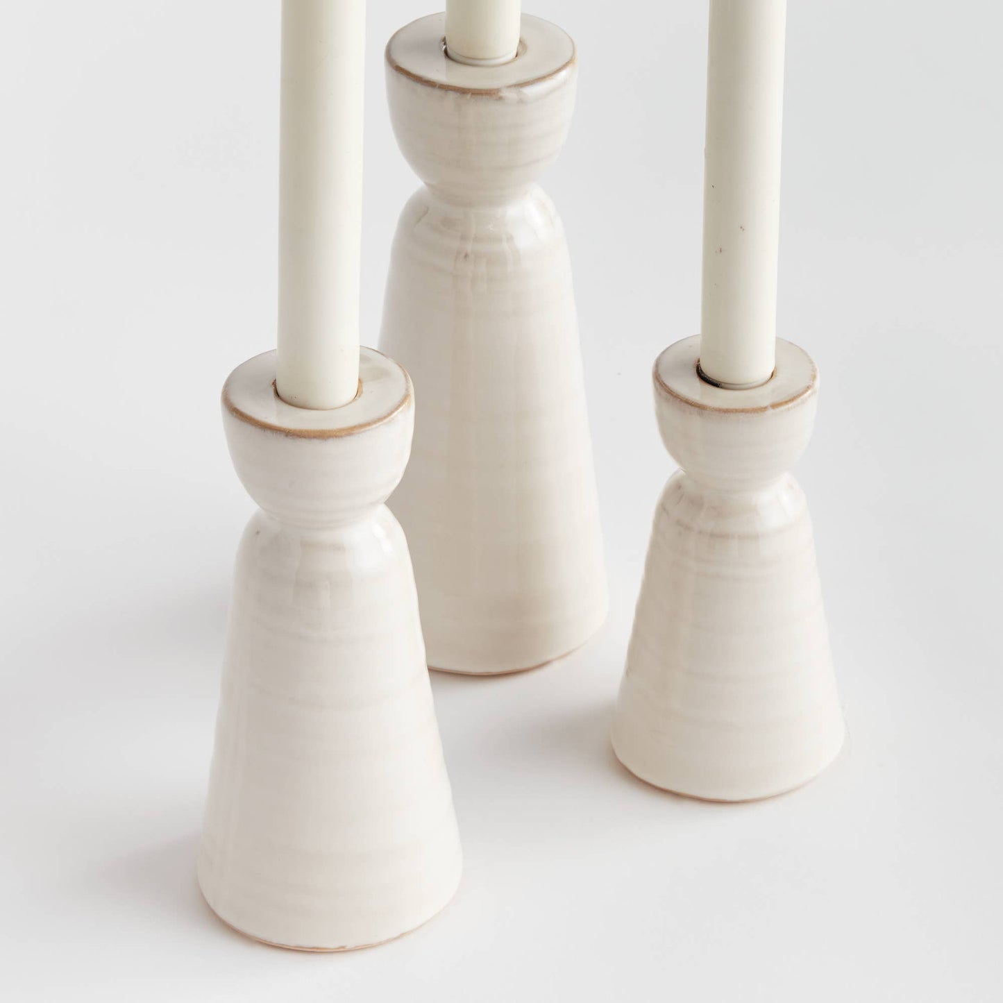 Libbey Taper Holders, White Ceramic, 3 size Options