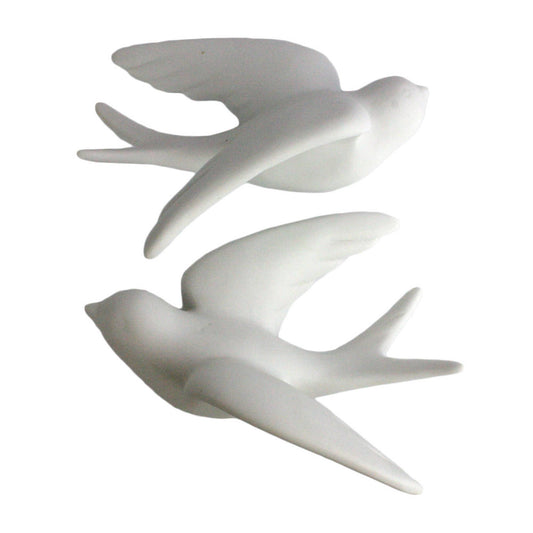 Ceramic Sparrows - Matte White, Small