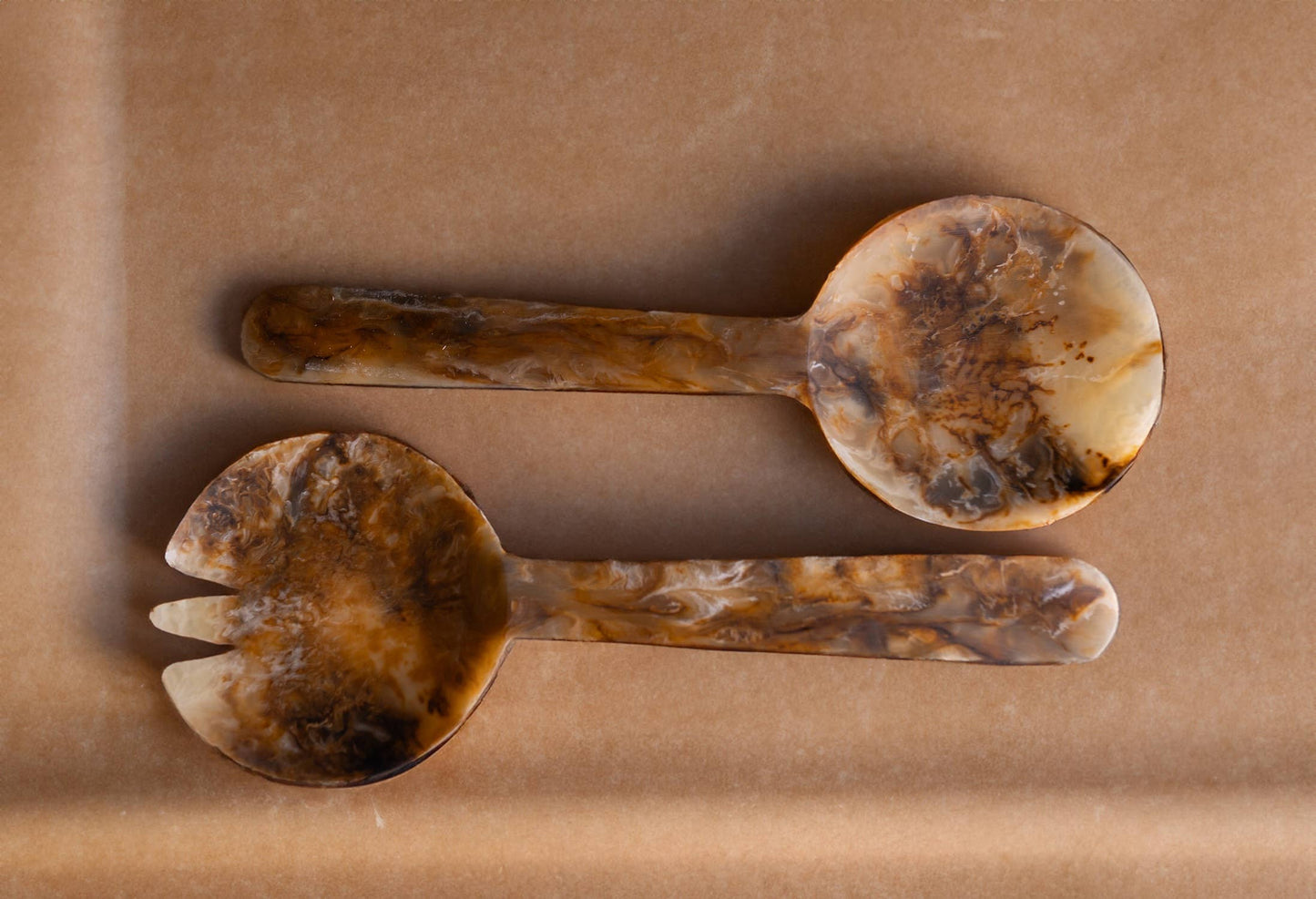 Tortoiseshell Salad Servers Set of 2