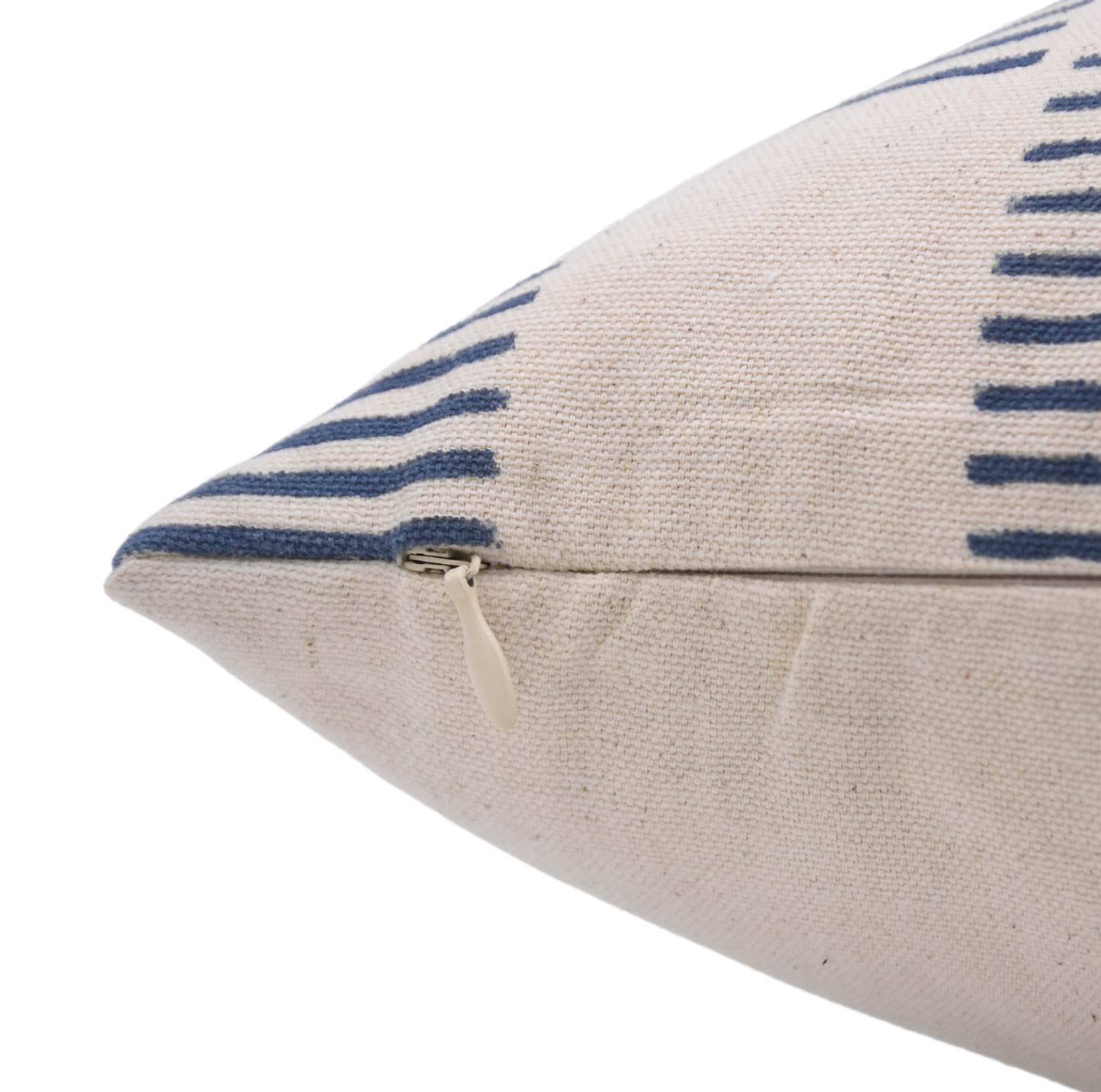 Hand block print duck canvas pillow cover - ZIG-ZAG