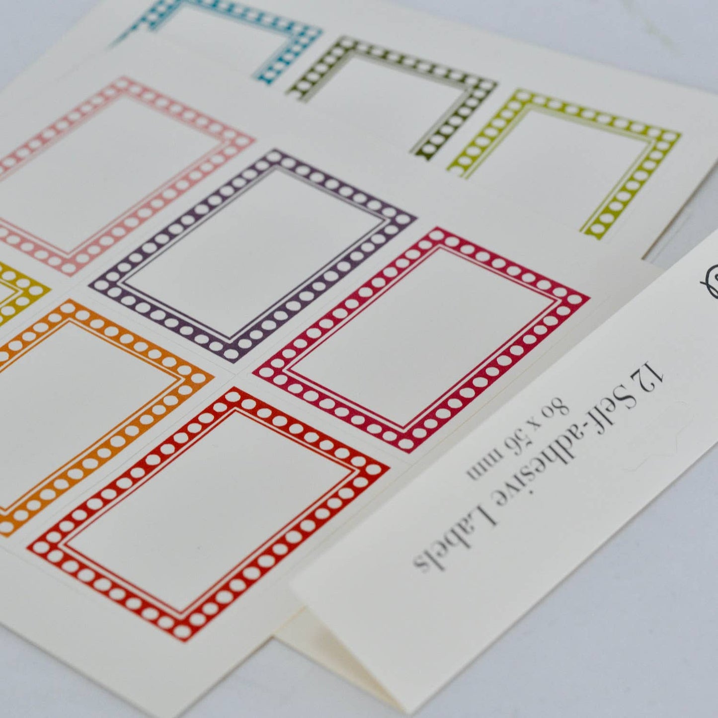 12 Large Self-Adhesive Labels for Pattern Stationery