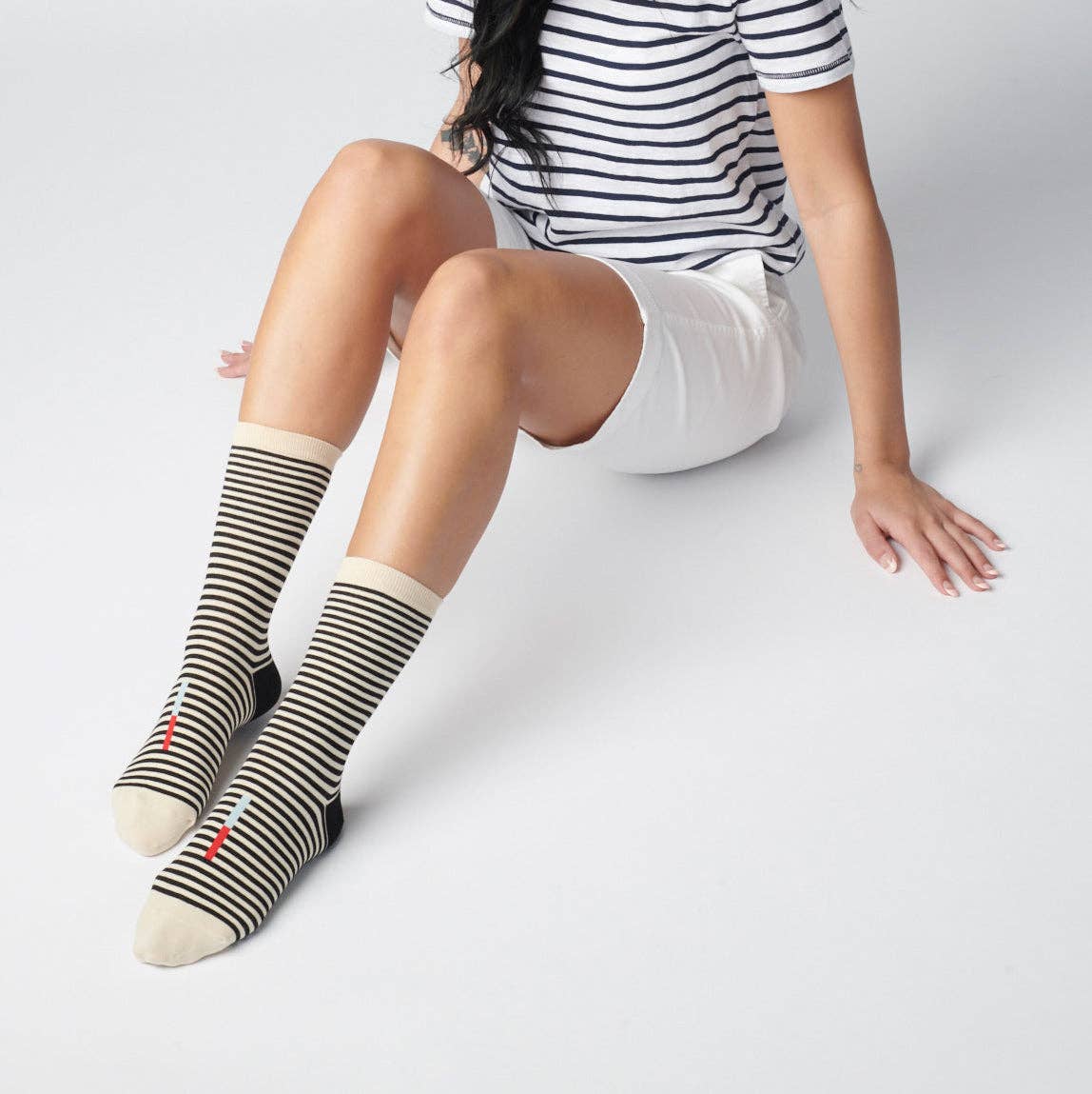Cole Sock, Stripe Black and Cream