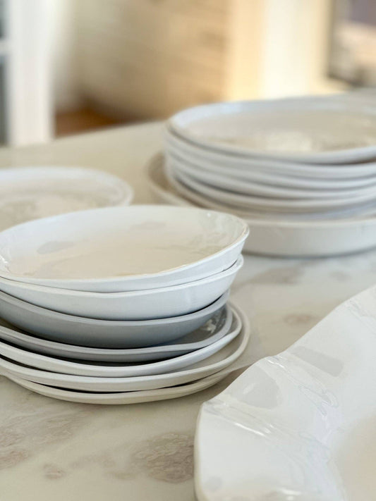 Simple Round Small Serving or Pasta/Soup Bowl, Cream 9"