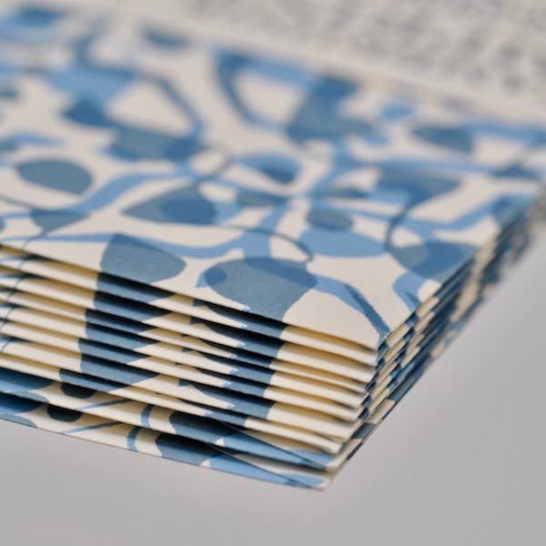 Packet of Ten Patterned Envelopes Dappled Blue