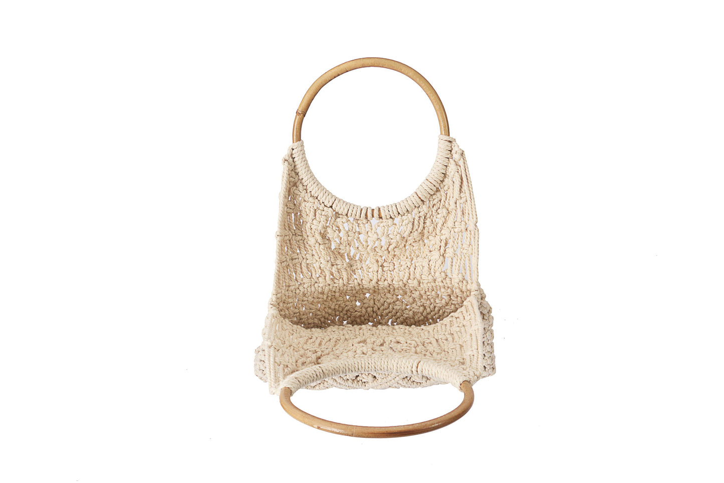 Macrame Knitted Top Handle Bag