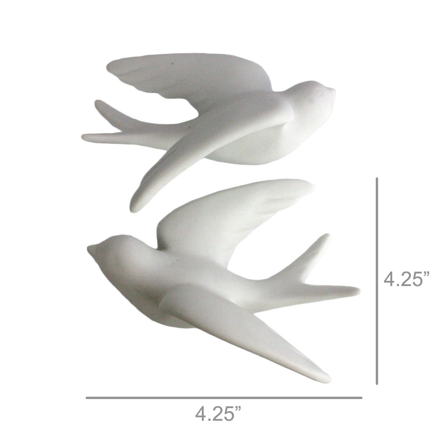 Ceramic Sparrows - Matte White, Small