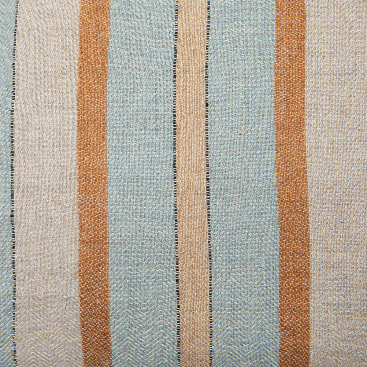 Bruges Wide Stripe Cushion Sea Blue and Chestnut 22"x 22"