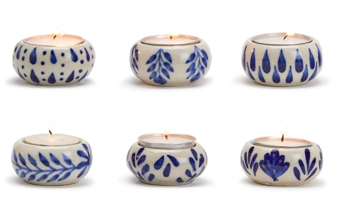 Blue and White Tealight Candle Holder (6 different patterns)
