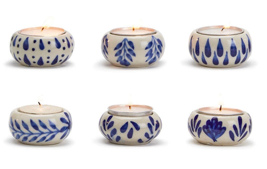Blue and White Tealight Candle Holder (6 different patterns)