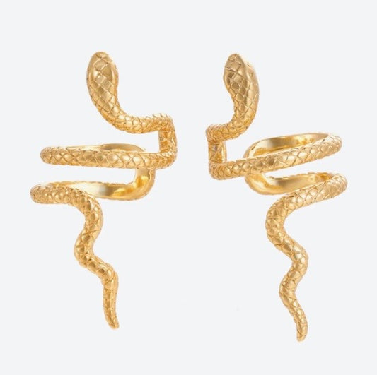 Snake Ear Cuff, Slyther.  18kt Gold Plate, 925 Sterling Silver