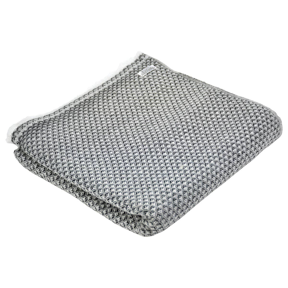 Natural Cashmere Blanket, Mini Herringbone Pattern