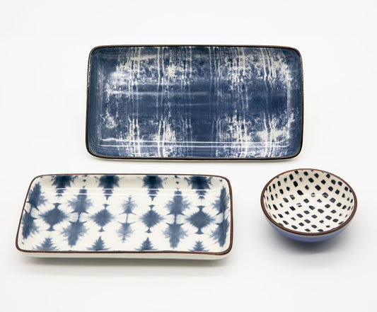 Little Dishes with Indigo accents