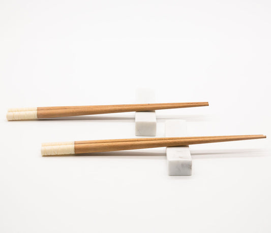 White Ivory and Wood Chopsticks