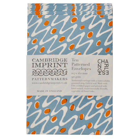 Packet of Ten Patterned Envelopes Charleston Ripple