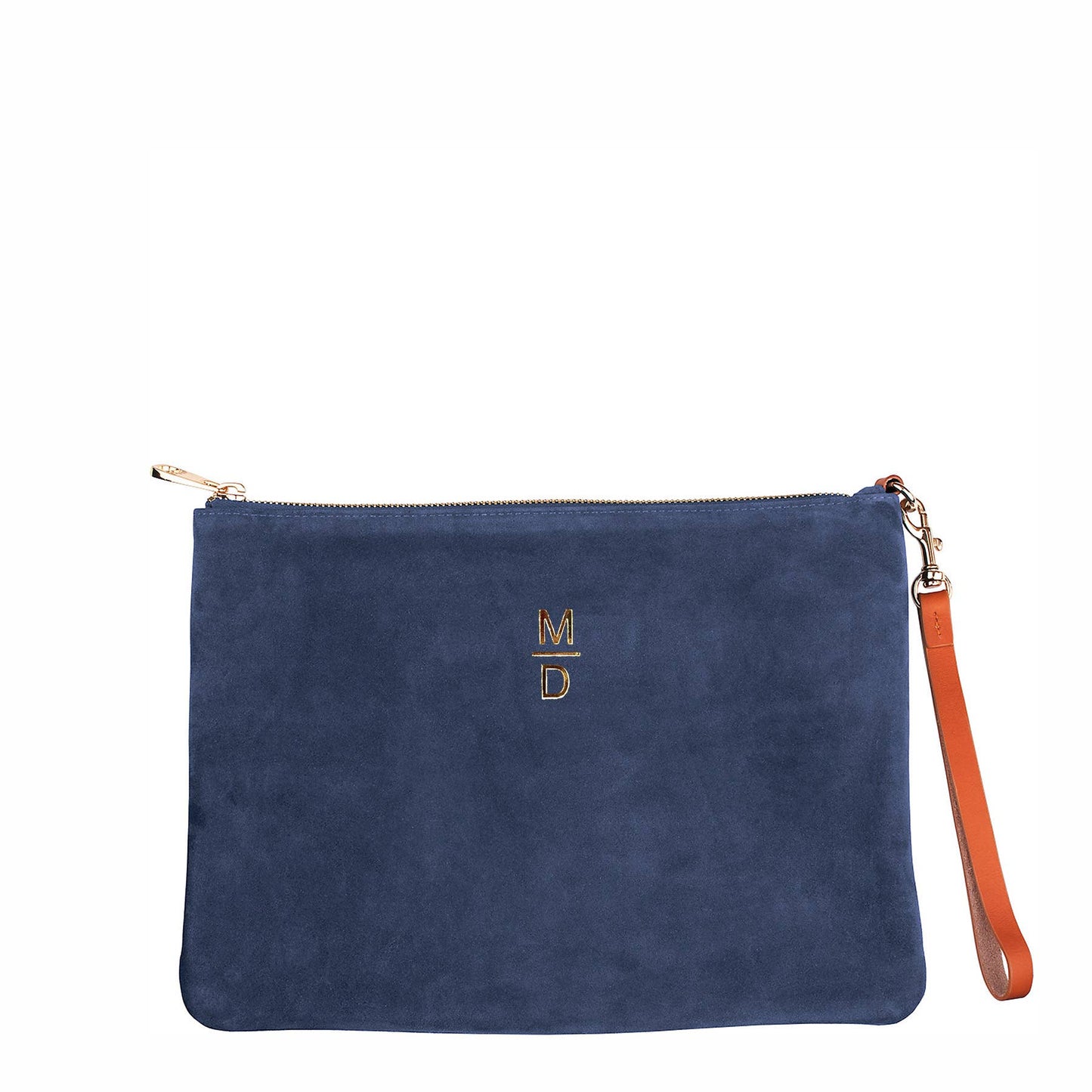 "Sofie" Suede Clutch with Leather Wristlet Strap