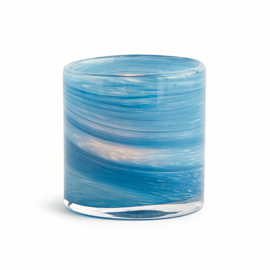 Seaside Glass Hurricane, Blue Swirl
