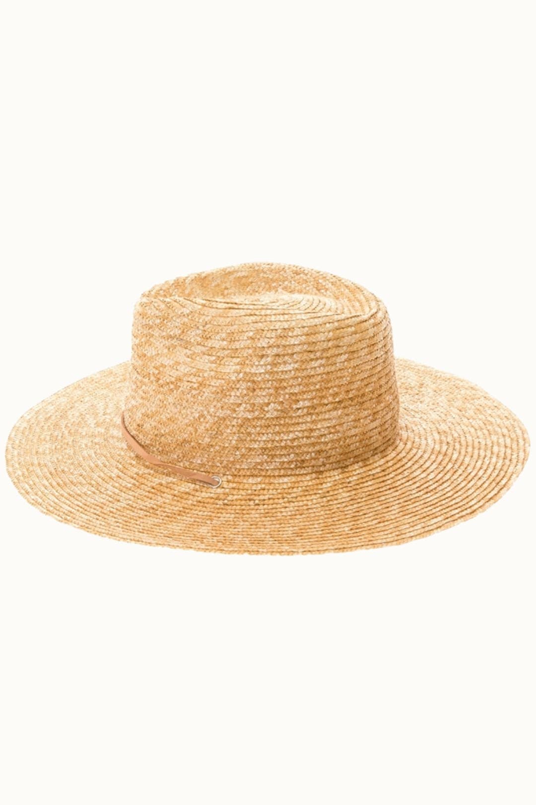 Structured Summer Straw Rancher Hat with Chin Cord