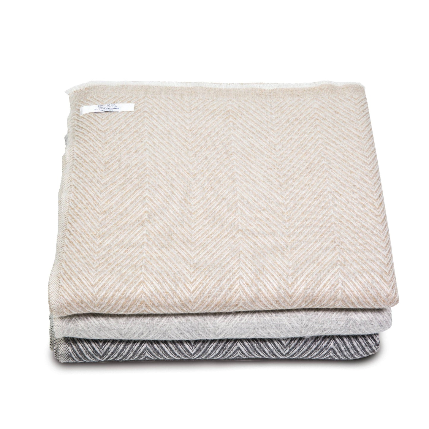 Cashmere Blanket, Thick Herringbone Design 112" x 60"