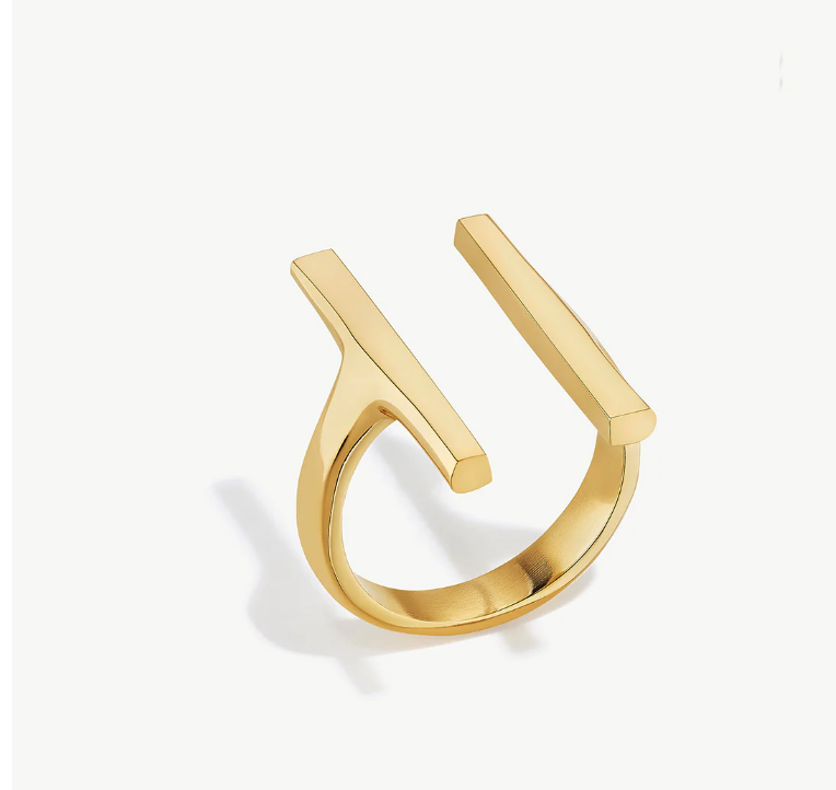 Double Bar Ring, 100% Recycled Brass, Made by an Artisan's Collective Africa