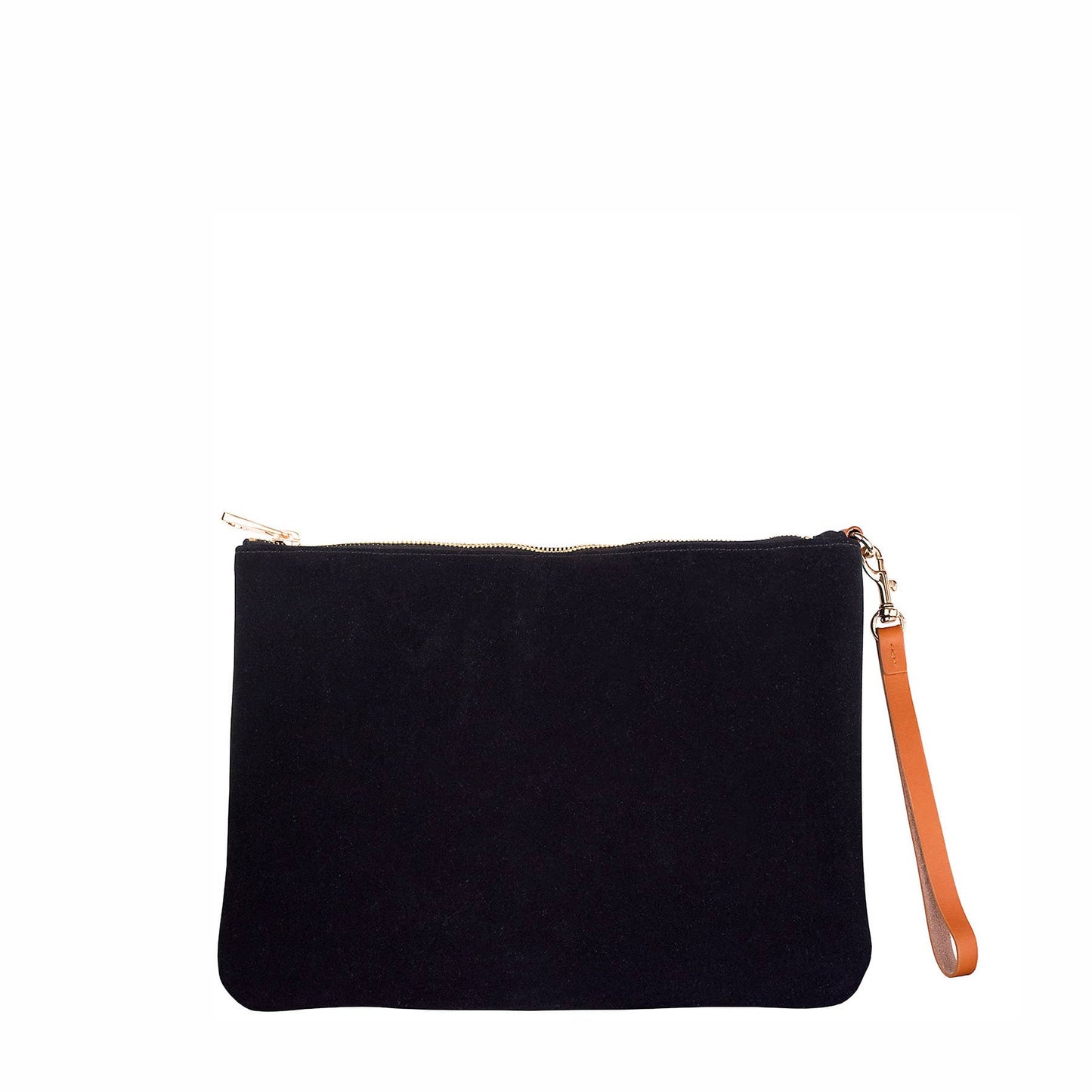 "Sofie" Suede Clutch with Leather Wristlet Strap