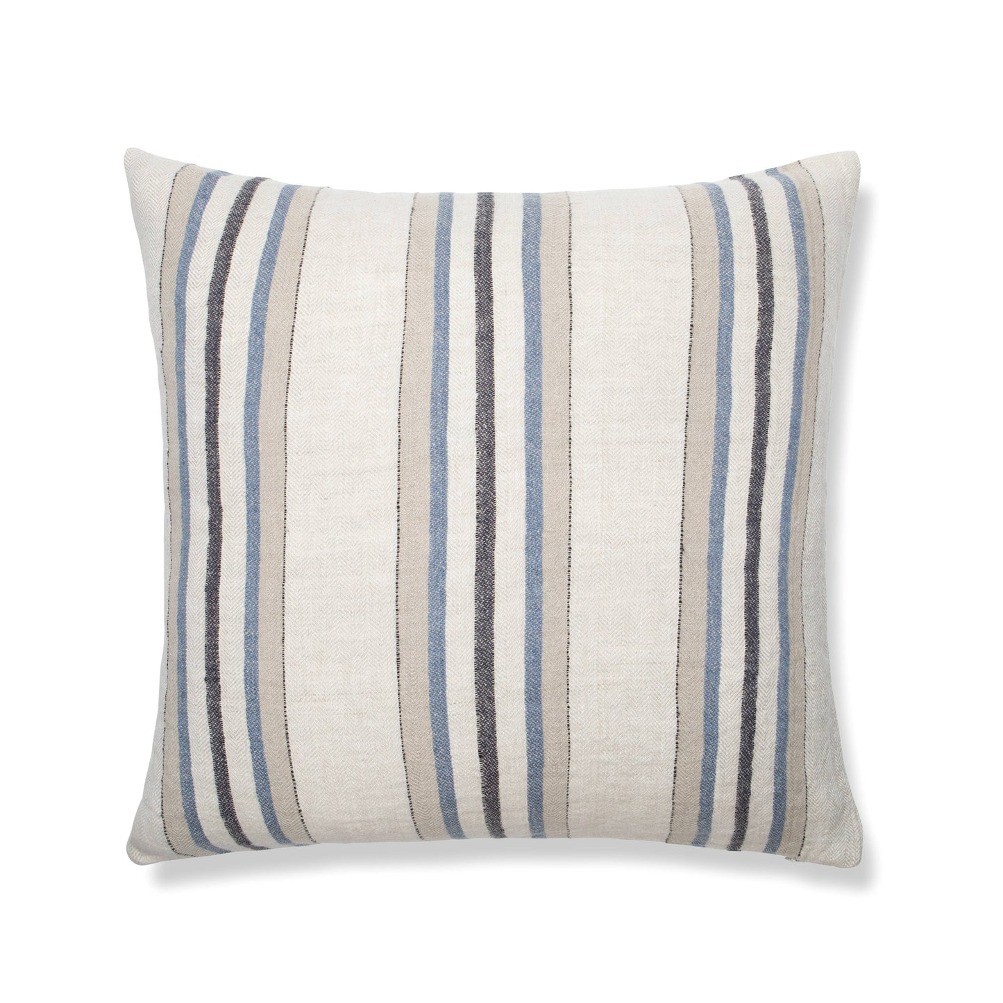 Antwerp Small Stripe Cushion Cover Natural and Blue 22"x 22"