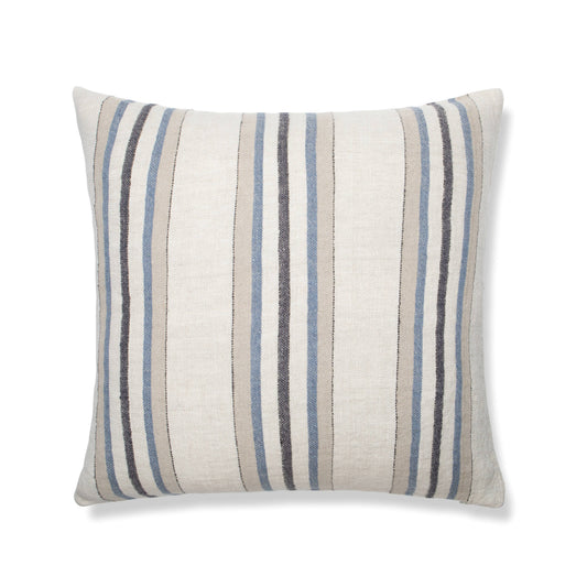 Antwerp Small Stripe Cushion Cover Natural and Blue 22"x 22"