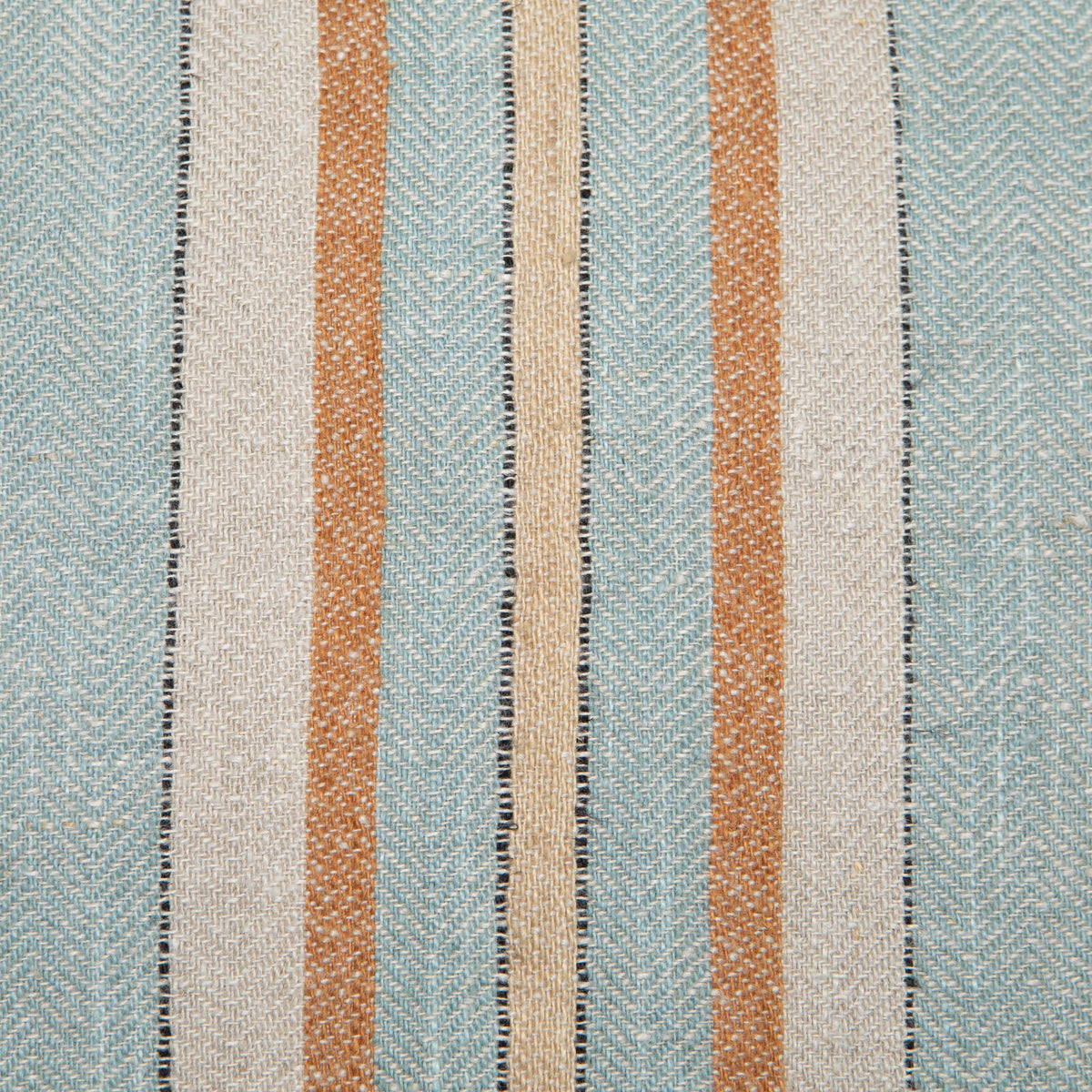 Antwerp Small Stripe Cushion Cover Sea Blue and Chestnut 22"x 22"