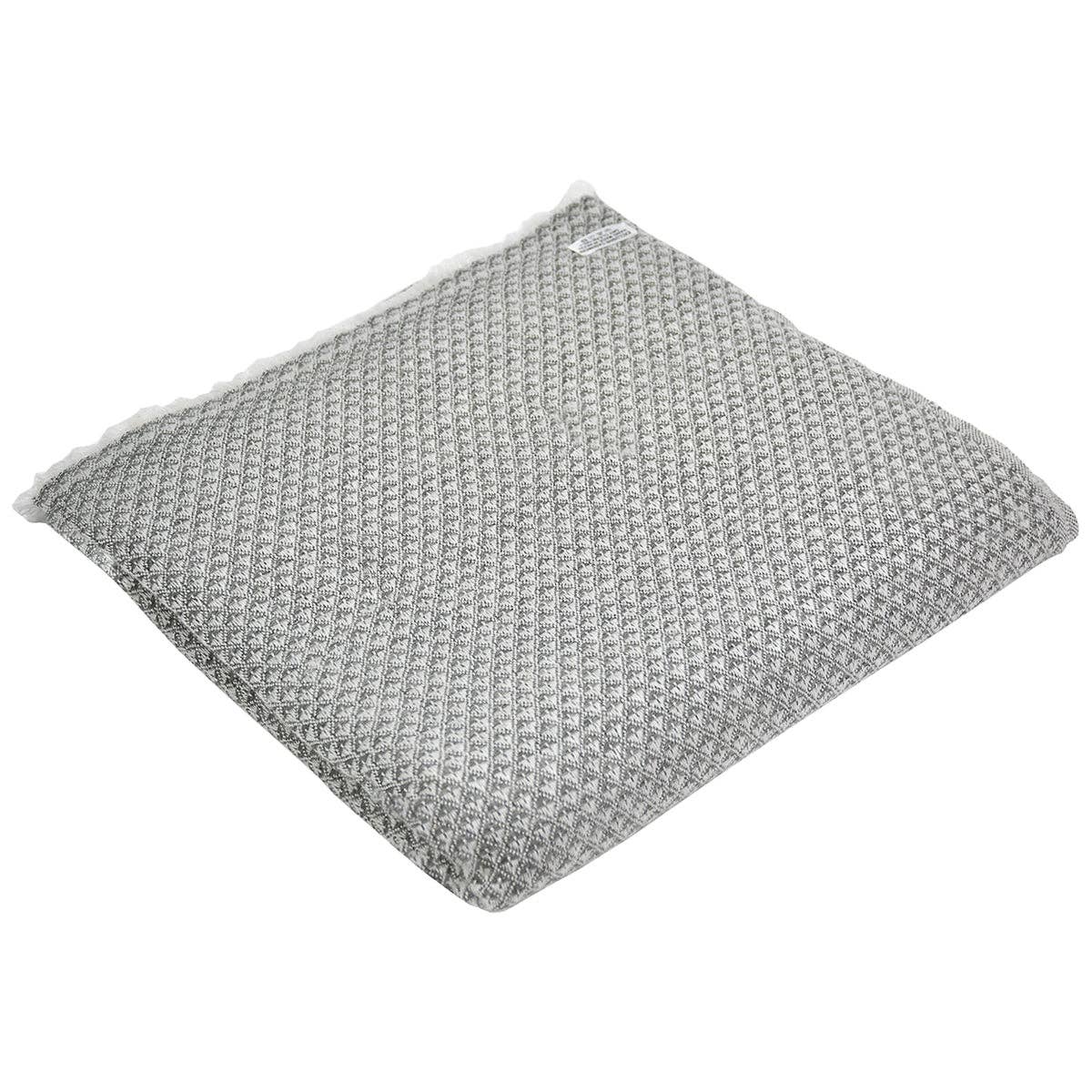 Natural Cashmere Blanket, Mini Herringbone Pattern