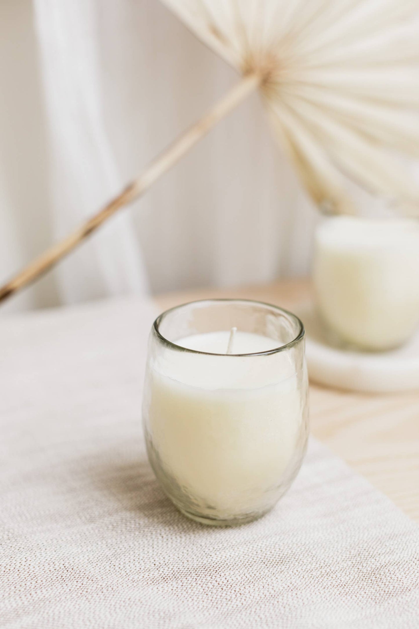 Large Pebbled Glass Filled Votive Candles - Sold Individually