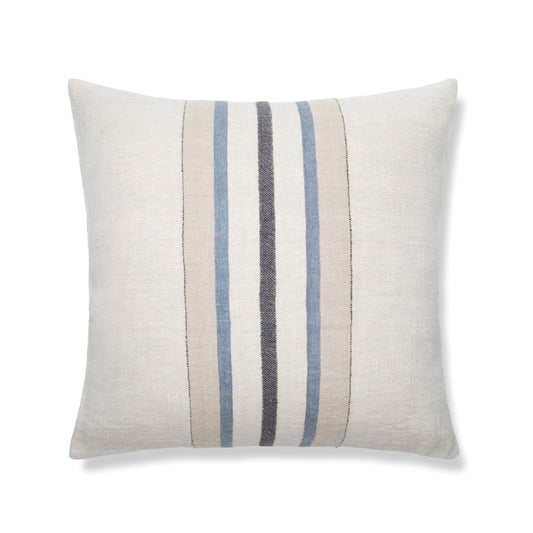 Bruges Wide Stripe Cushion Cover Natural and Blue 22"x 22"
