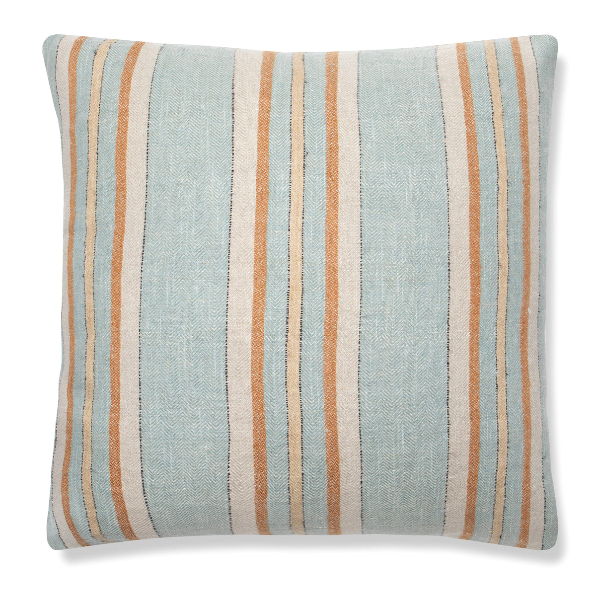 Antwerp Small Stripe Cushion Cover Sea Blue and Chestnut 22"x 22"